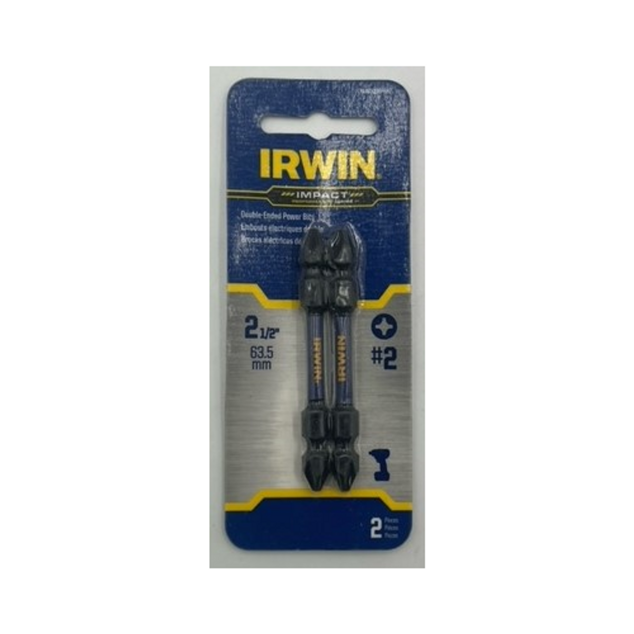 Irwin IWAF32DEPH22 Phillips Doujble End Impact Power Insert Bit #2 x 2 inch - 2 pack