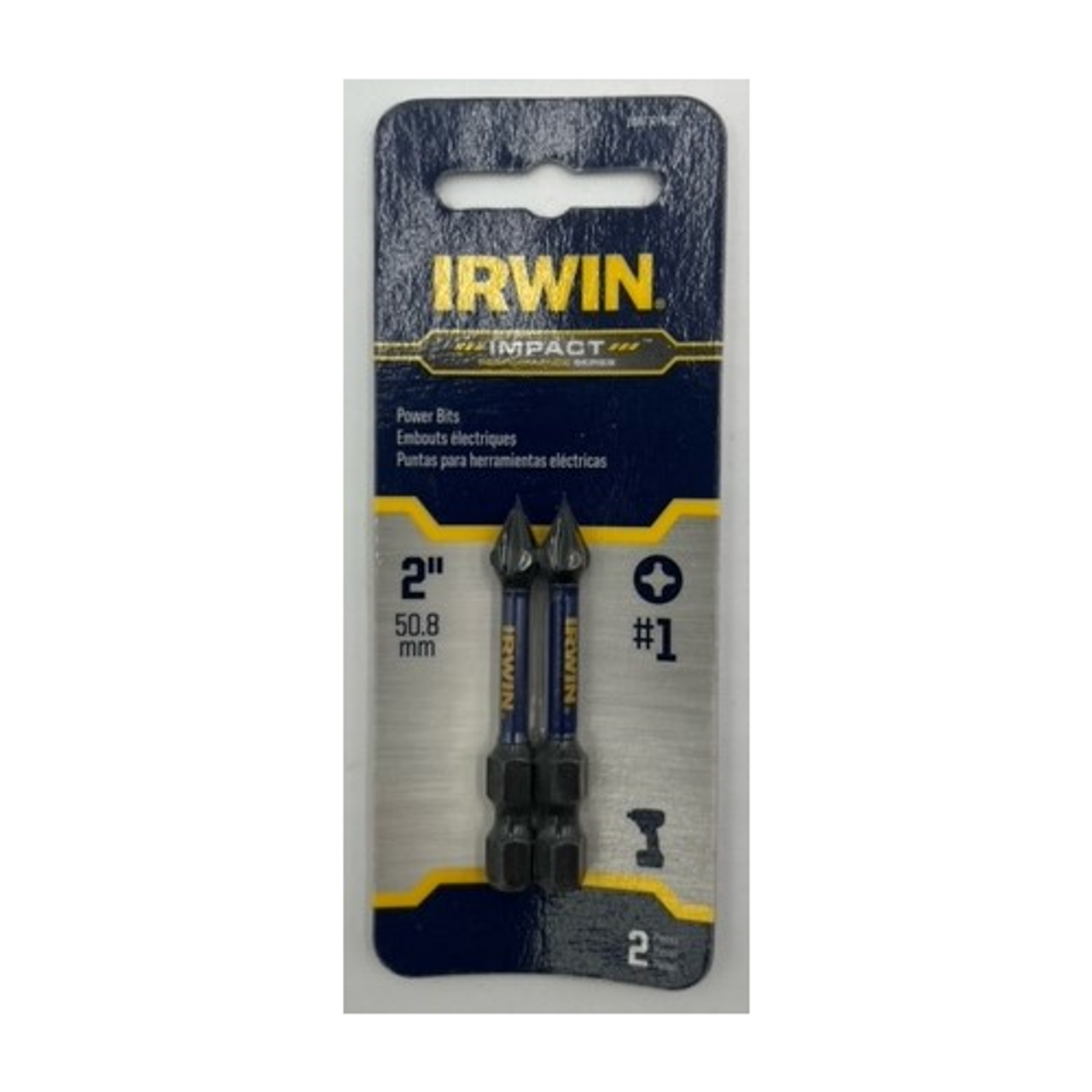 Irwin IWAF32PH12 Phillips Impact Power Insert Bit #1 x 2 inch 1837435 - 2 pack