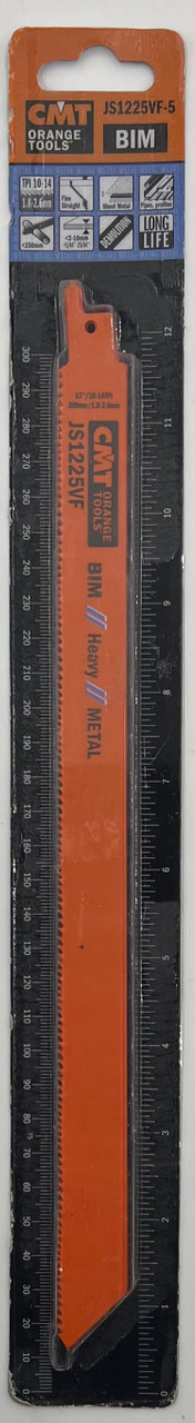 CMT USA, Inc. JS1225VF-5 CMT 12 INCH 10-14 TPI Bimetal Reciprocating Saw Blades for Metal (5 Pack),