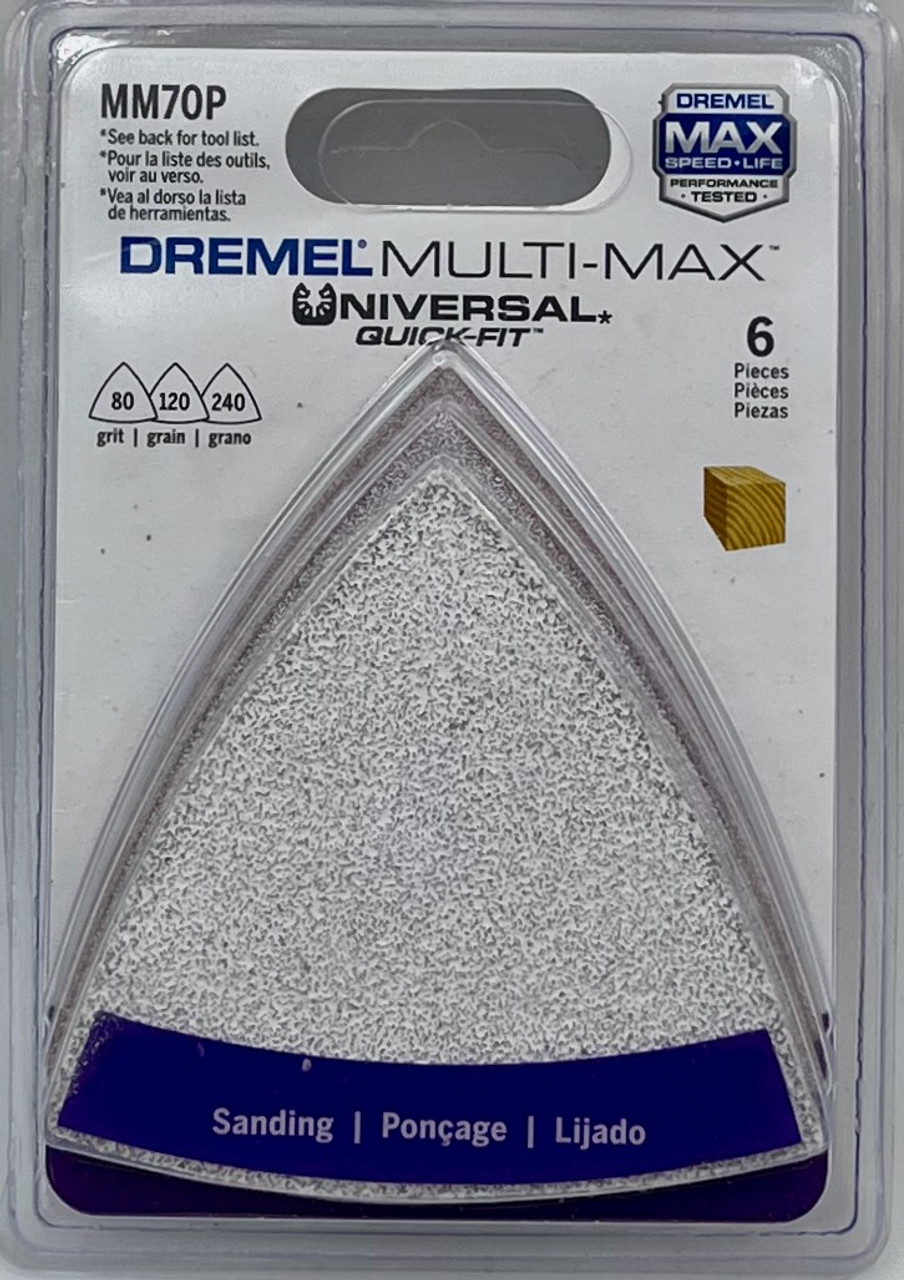 Dremel 6-Piece MM70P 80-120-240-Grit Oscillating Paint Sanding Triangular Sheets
