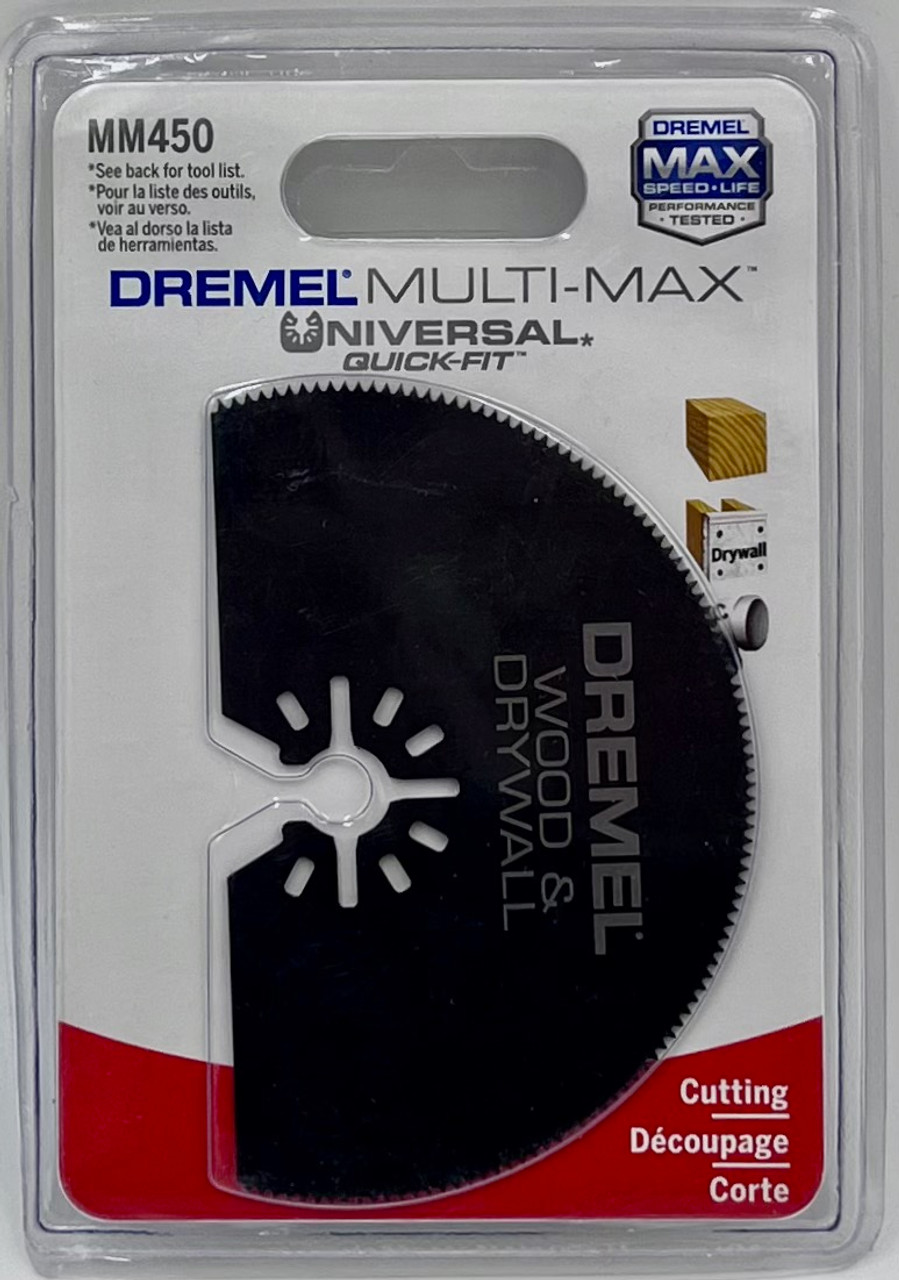 Dremel MM450 Multi-Max Half Moon Oscillating Saw Blade- Oscillating Tool Accessory- Perfect for Cutting Wood and Drywall- Universal Quick-Fit