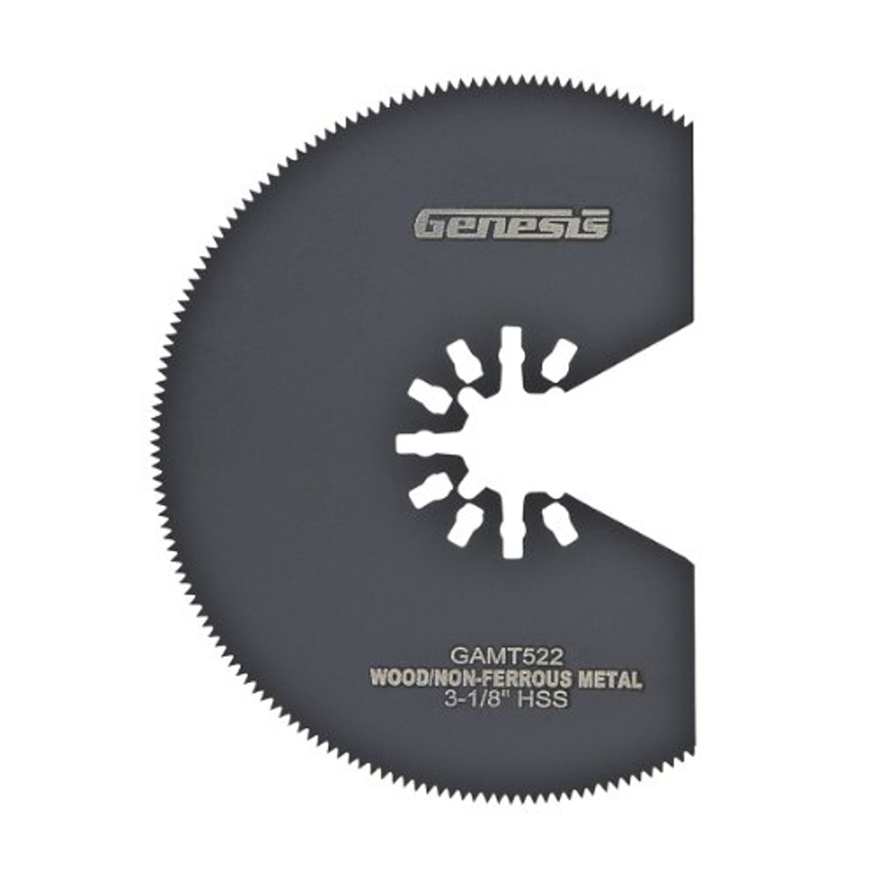 Genesis GAMT522 Universal Quick-Fit 3 1/8" HSS Segmented Oscillating Multi-Tool Quick-Release Flush Saw Blade - 1 Blade