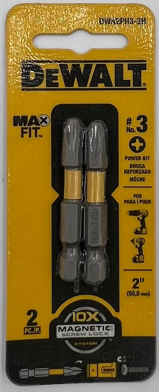 DEWALT DWA2PH3-2H Power Bit Max Fit Phillips #3 X 2 L S2 Tool Steel -  Hartmann Variety