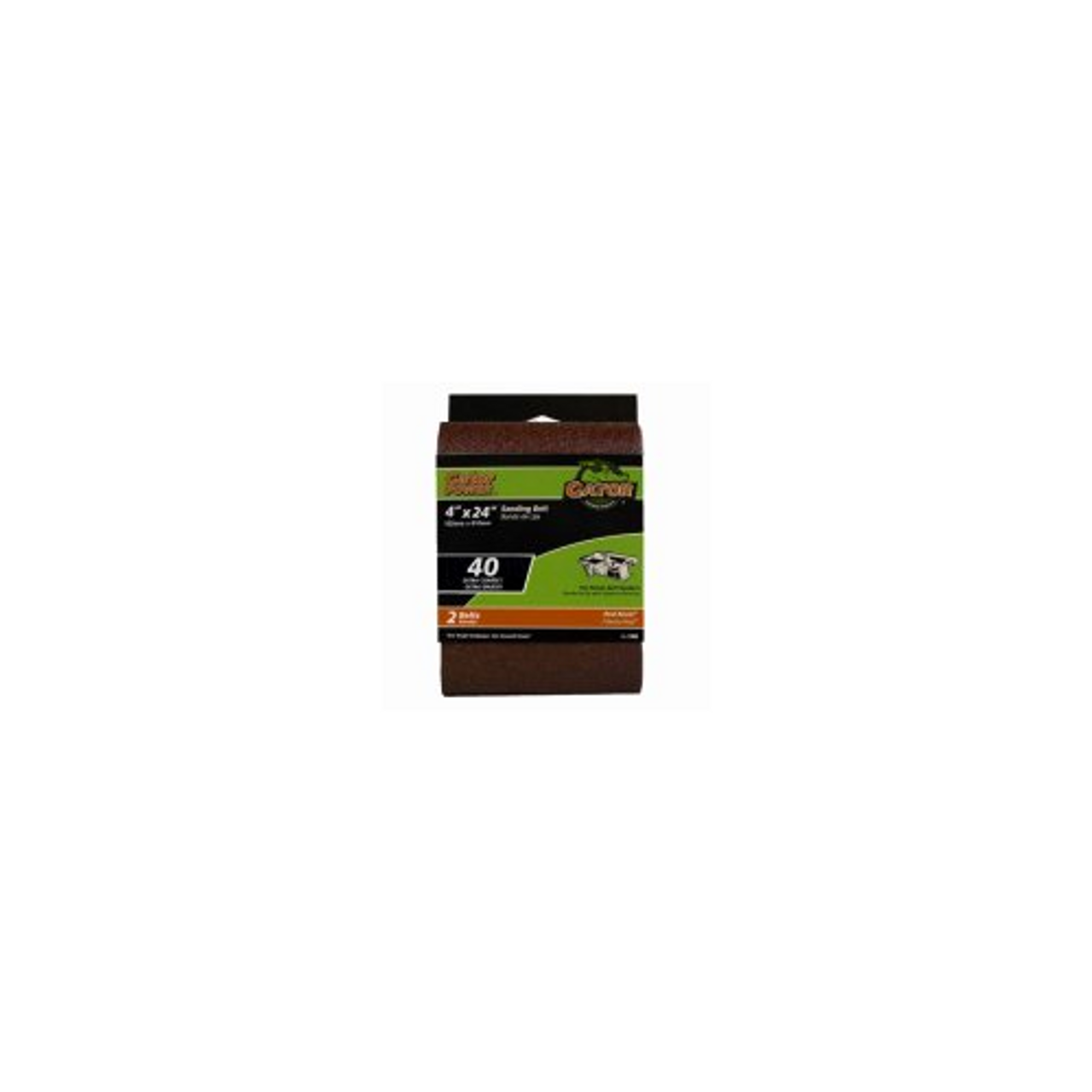 Gator Finishing (3188), 40 Grit Extra Grit, 2 Sanding Belts, 4" x 24"