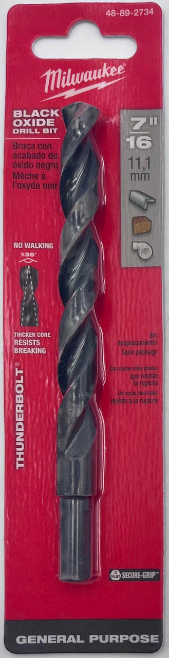 Milwaukee 48-89-2734 Thunderbolt Black Oxide Drill Bit 7/16 in