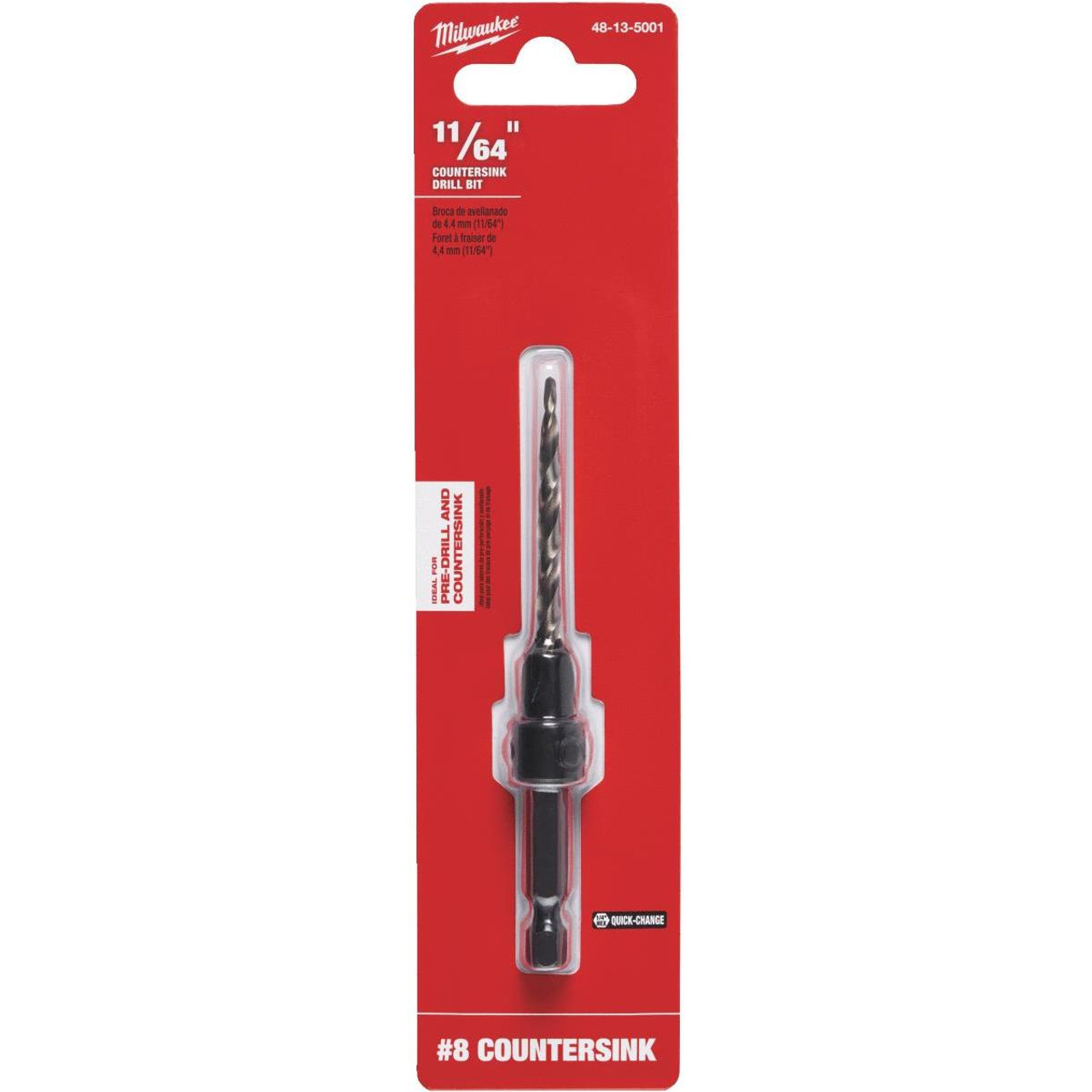 MILWAUKEE 48-13-5001 #8 - 11/64 In. High Speed Steel Countersink Bit