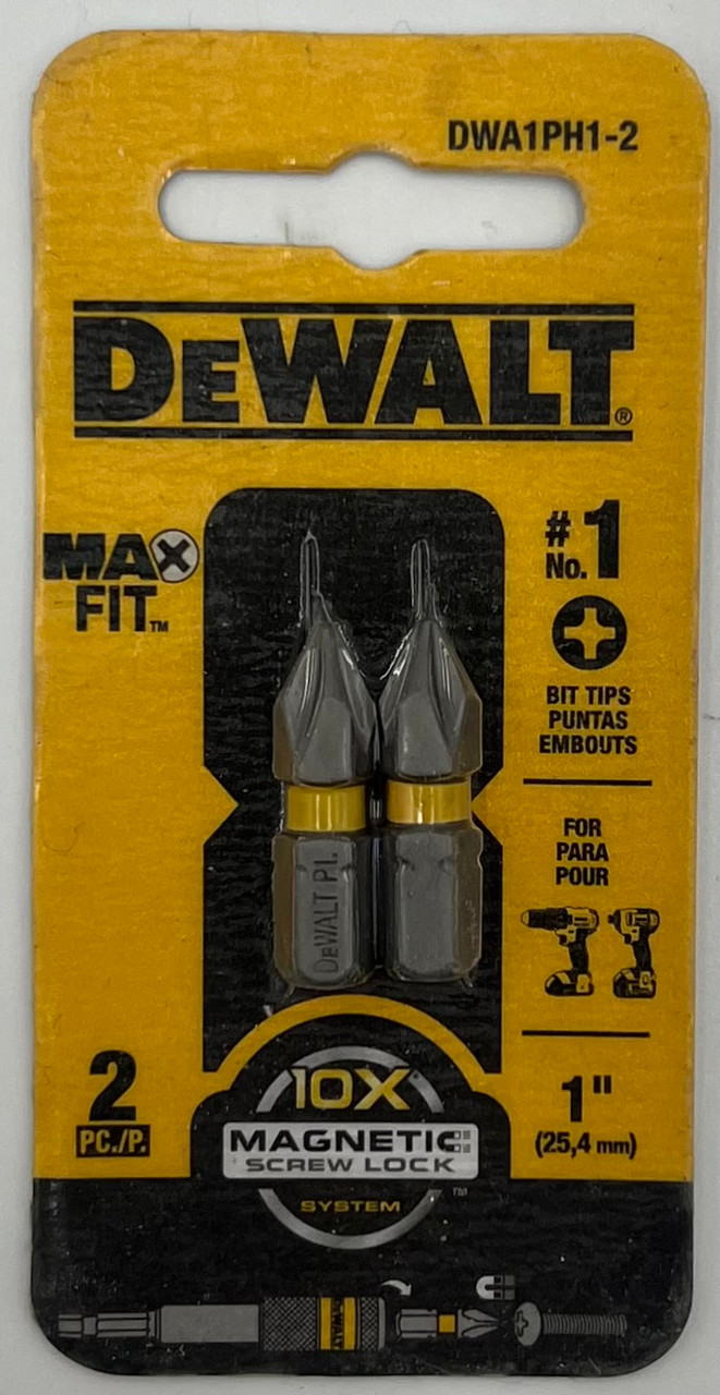 DEWALT Tip 1 Inch Card with 2 DWA1PH1-2
