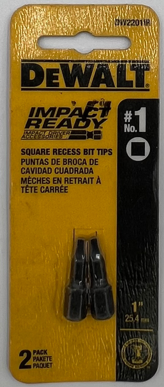 DEWALT DW2201IR Insert Bit, #1 Drive, Square Drive, 1/4 in Shank, Hex Shank, 1 in L, S2 Modified Steel - pack of 2