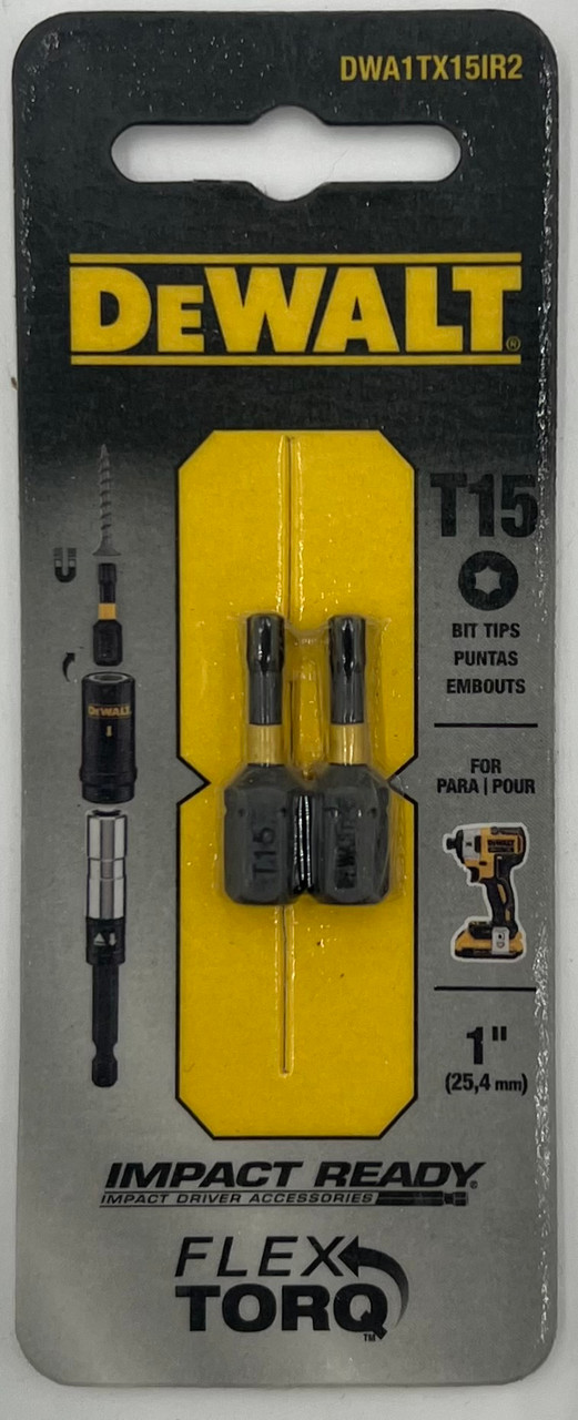 DeWalt DWA1TX15IR2 Screwdriver Bit, T15 Drive, Torx Drive, 1/4 Inch Shank, 1 Inch Length