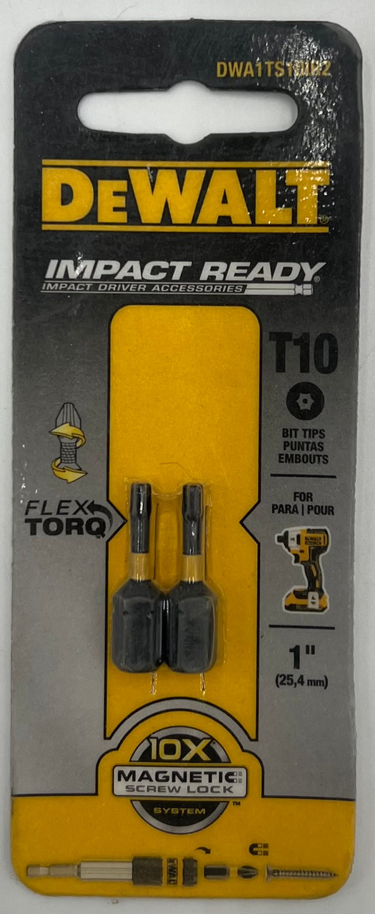 DeWalt DWA1TS10IR2 Screwdriver Bit, T10 Drive, Torx Drive, 1 Inch Length