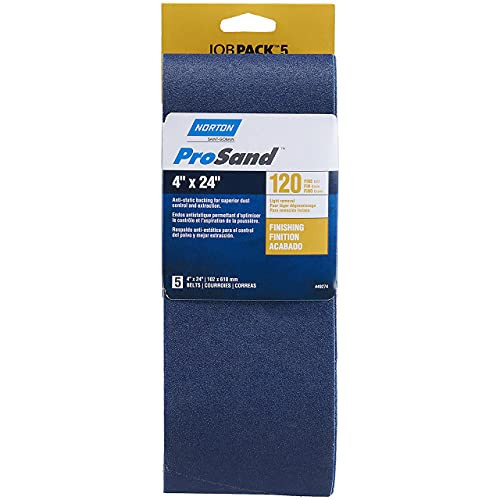 NORTON (49274) SANDING BELTS 4X24" 120Grit, 5PC