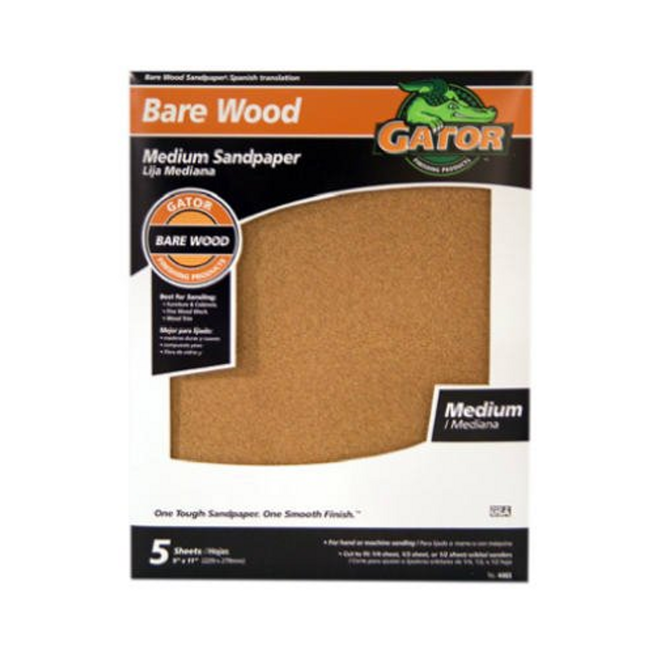 GATOR (4463) 9" x 11" Fine Removal 100 Grit Sandpaper, 1-PK/5-Sheets