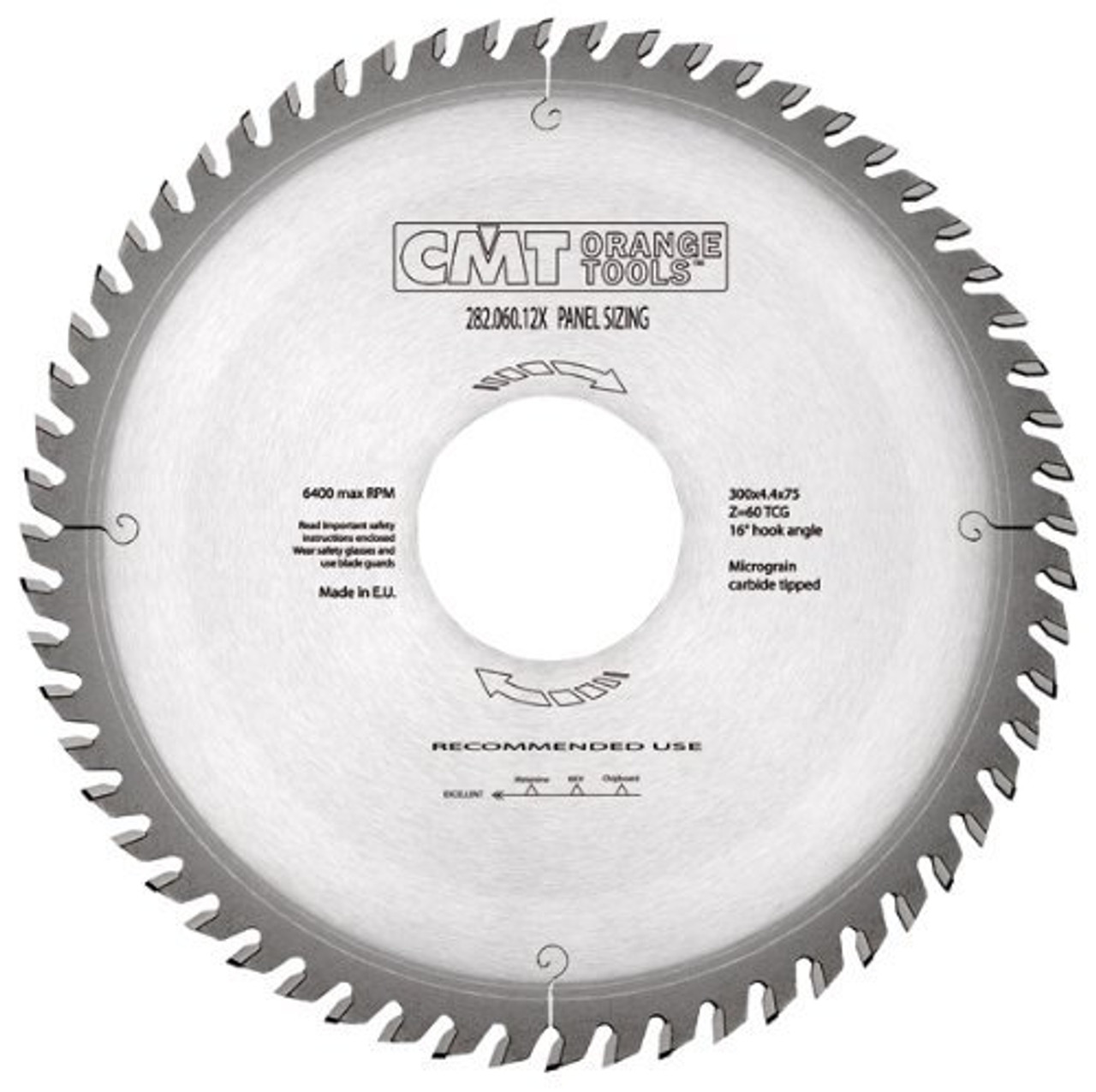 CMT 282.072.14M Industrial Panel Sizing Saw Blade, 350mm (13-25/32-Inch) X 72 Teeth TCG Grind with 30mm Bore