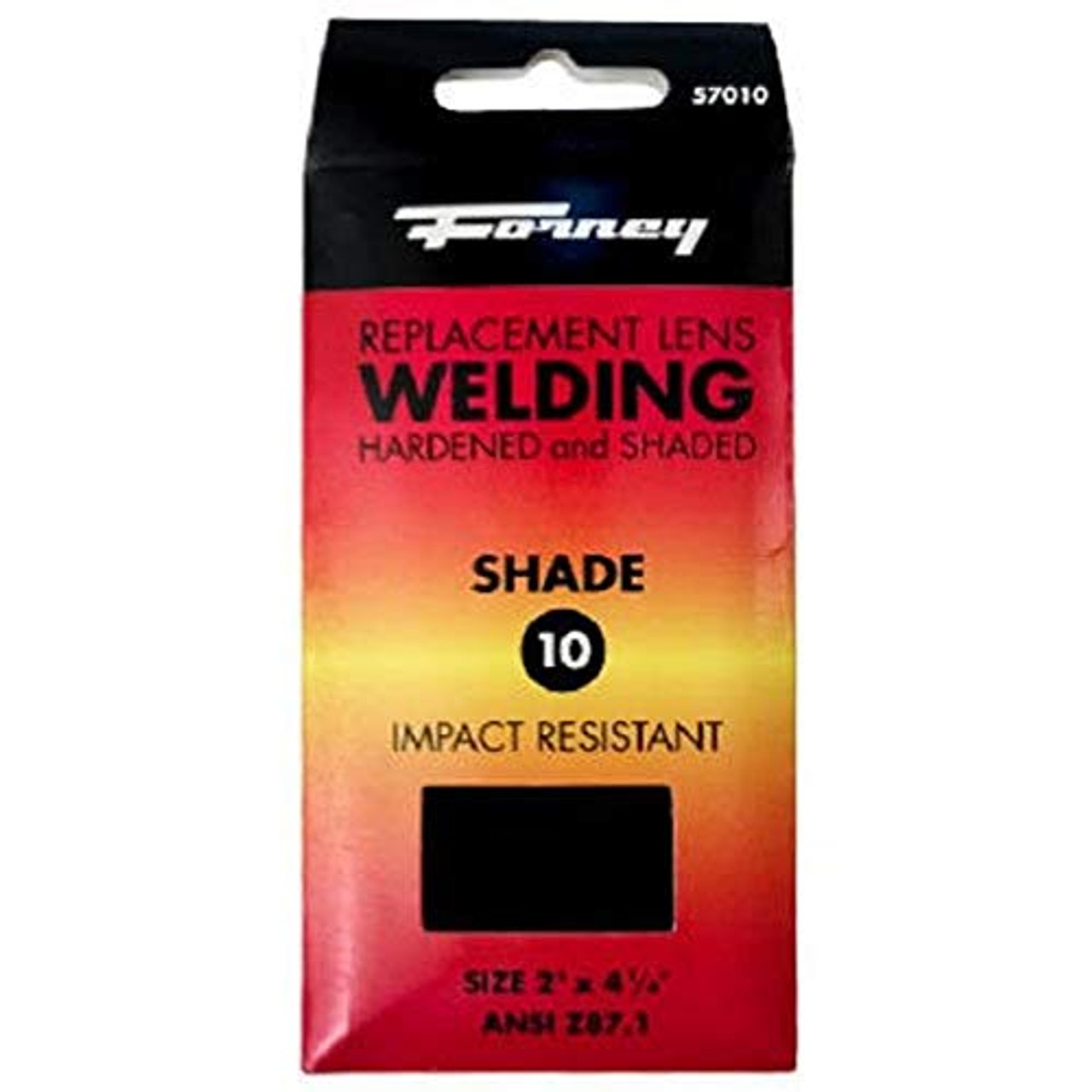Forney 57010 Lens Replacement Hardened Glass, 4-1/4-Inch-by-2-Inch, Shade-10 , Black