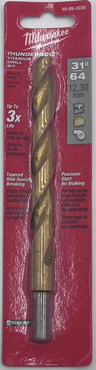 Milwaukee 48-89-2228 Titanium Drill Bit 31/64"