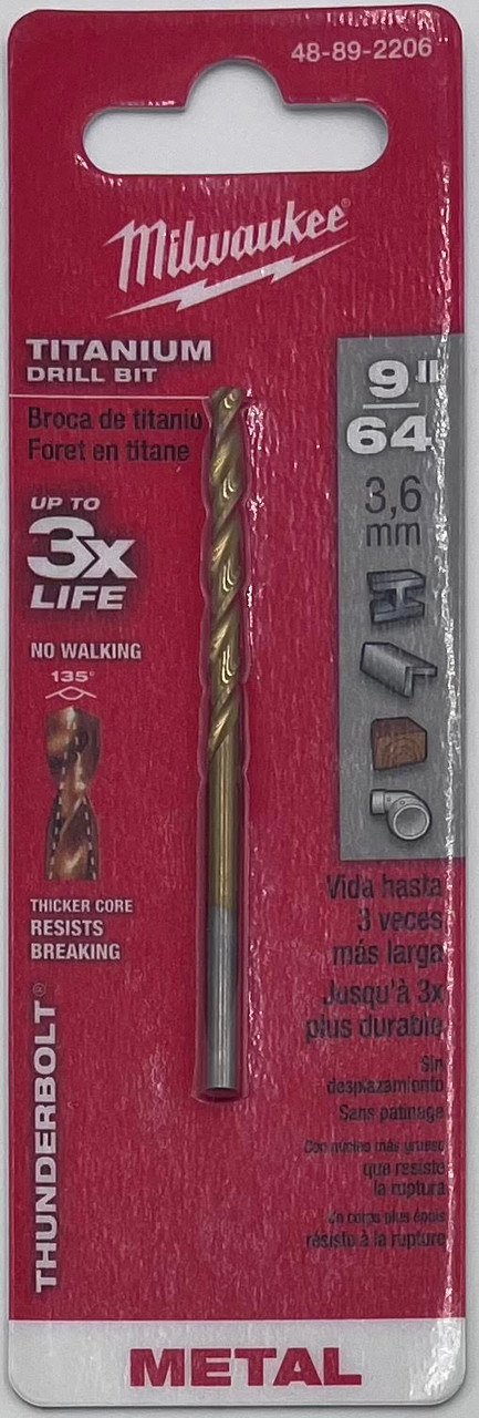 Milwaukee 48-89-2206 Titanium Drill Bit 9/64"