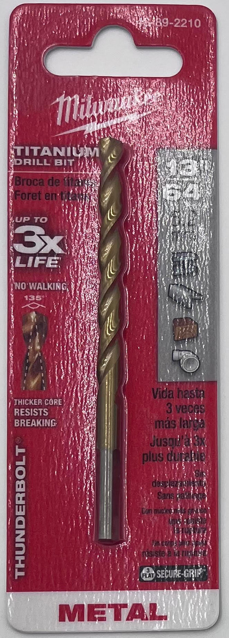 Milwaukee 48-89-2210 Titanium Drill Bit 13/64"