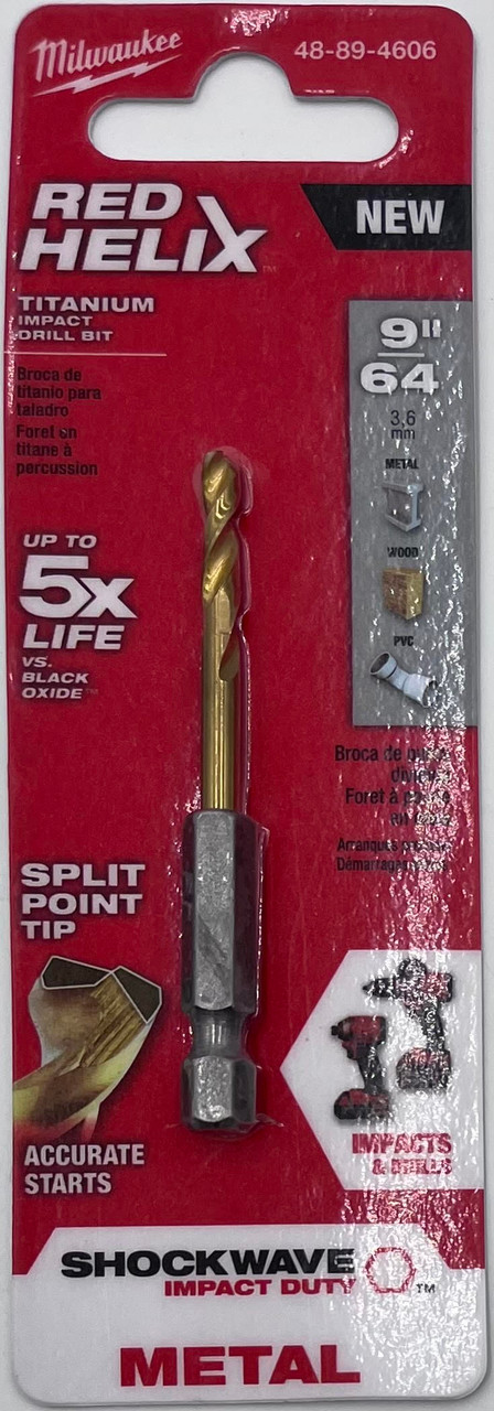 Milwaukee 48-89-4606 Titanium Impact Drill Bit 9/64"