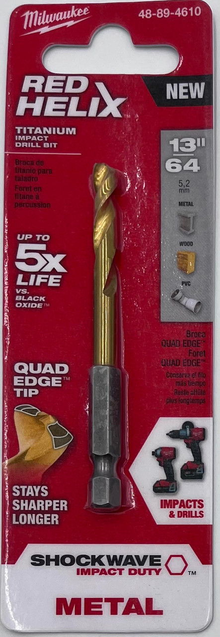 Milwaukee 48-89-4610 Titanium Impact Drill Bit 13/64"