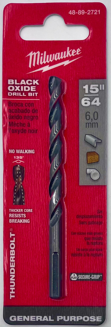 Milwaukee 48-89-2721 Thunderbolt Black Oxide Drill Bit 15/64 in