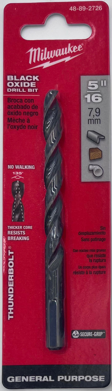 Milwaukee 48-89-2726 Thunderbolt Black Oxide Drill Bit 5/16 in