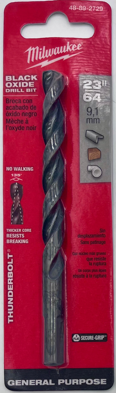 Milwaukee 48-89-2729 Thunderbolt Black Oxide Drill Bit 23/64 in