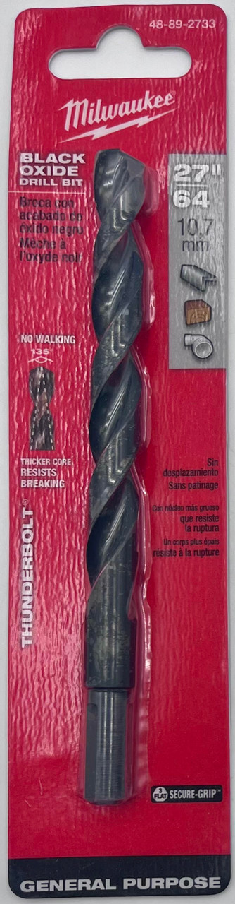 Milwaukee 48-89-2733 Thunderbolt Black Oxide Drill Bit 27/64 in