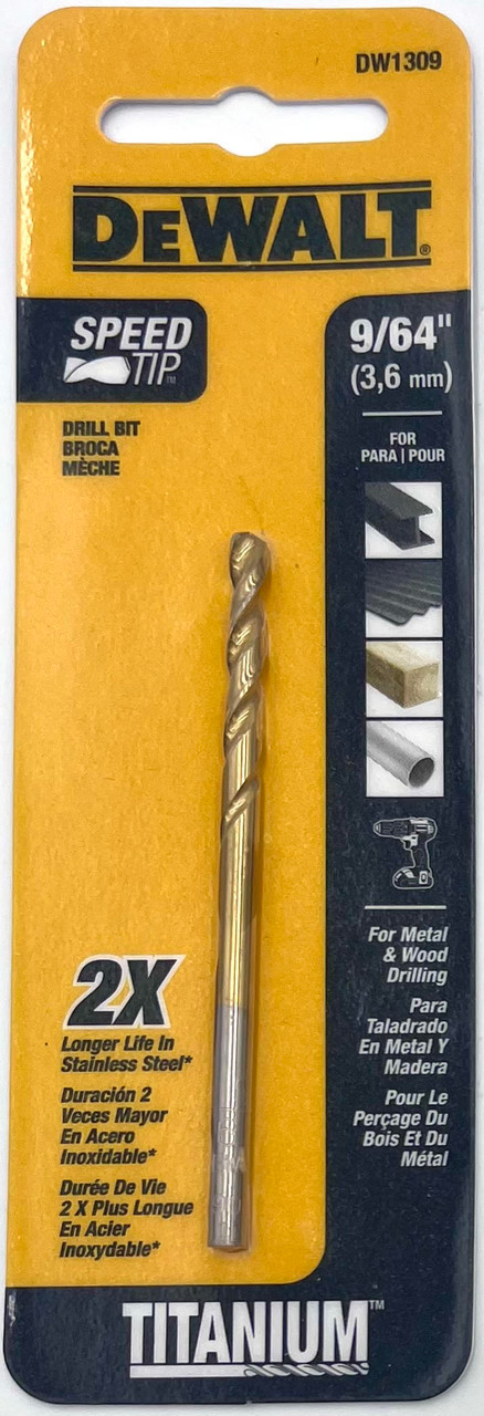 Dewalt DW1309 Speed Tip Titanium Drill Bit 9/64 in