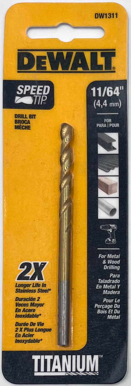 DeWalt DW1311 Speed Tip Titanium Drill Bit 11/64 in