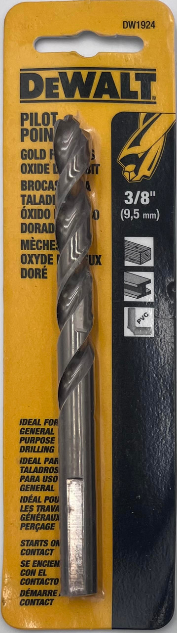 DeWalt DW1924 Pilot Point Gold Ferrous Oxide Drill Bit 3/8 in