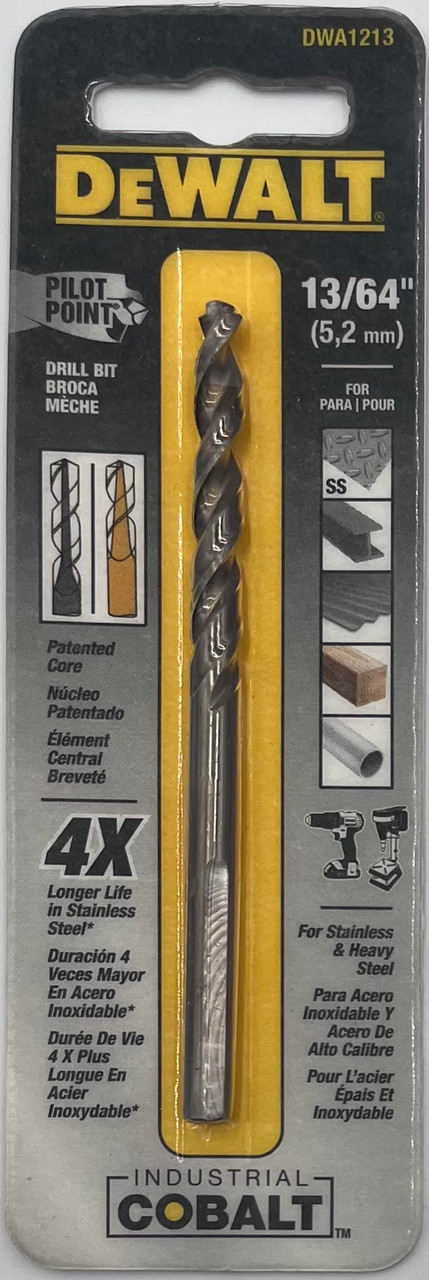 DeWalt DWA1213 Pilot Point Black Oxide Drill Bit 13/64 in