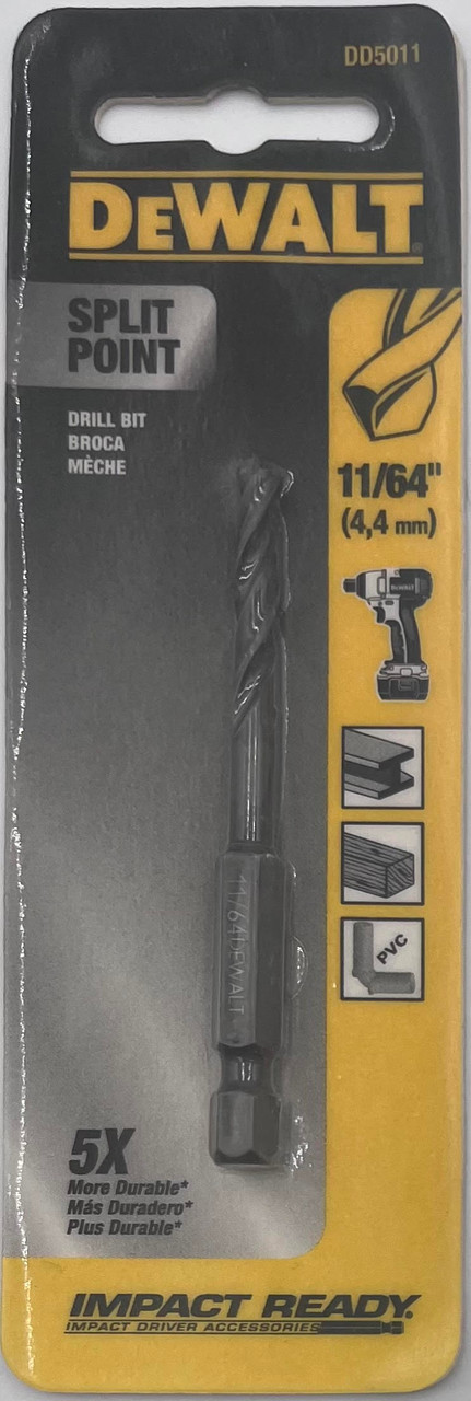 DeWalt DD5011 Split Point Impact Ready Drill Bit 11/64 in