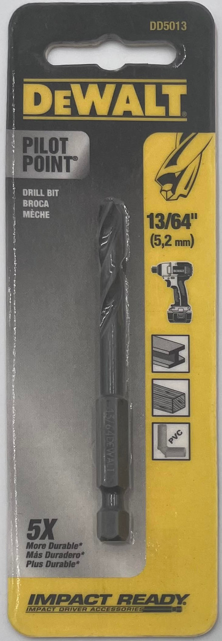 DeWalt DD5013 Pilot Point Impact Ready Drill Bit 13/64 in