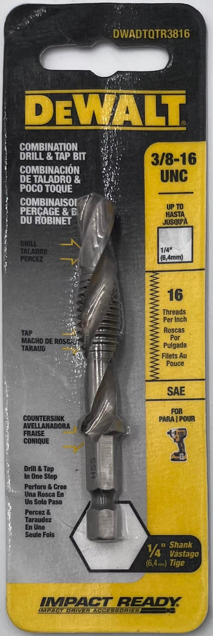 DeWalt DWADTQTR3816 Comb Drill & Tap Bit 3/8-16 UNC