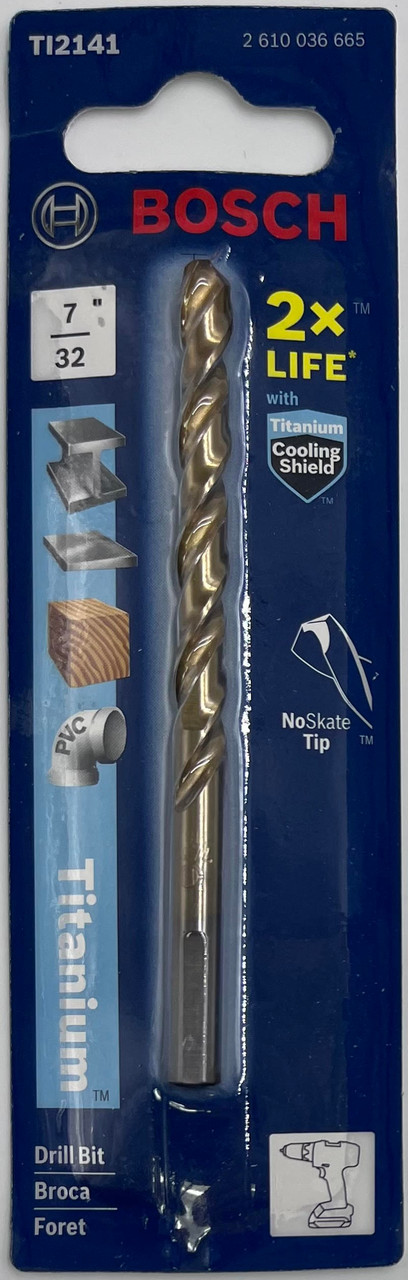 Bosch TI2141 Titanium Drill Bit 7/32 in