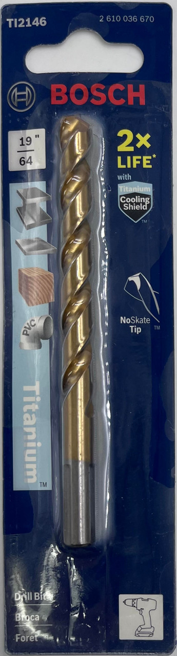 Bosch TI2146 Titanium Drill Bit 19/64 in
