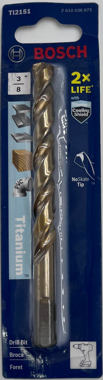 Bosch TI2151 Titanium Drill Bit 3/8 in