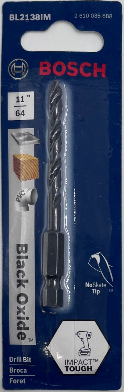 Bosch BL2138 Impact Tough Black Oxide Drill Bit 11/64 in