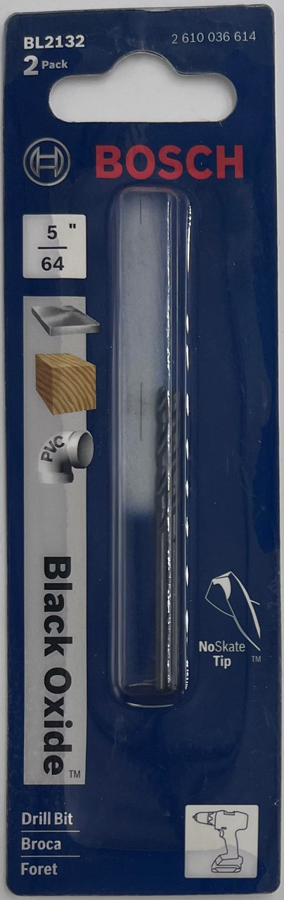 Bosch BL2132 Black Oxide Drill Bit 2pcs 5/64 in