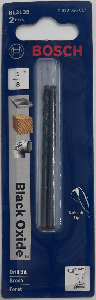 Bosch BL2135 Black Oxide Drill Bit 2pcs 1/8 in