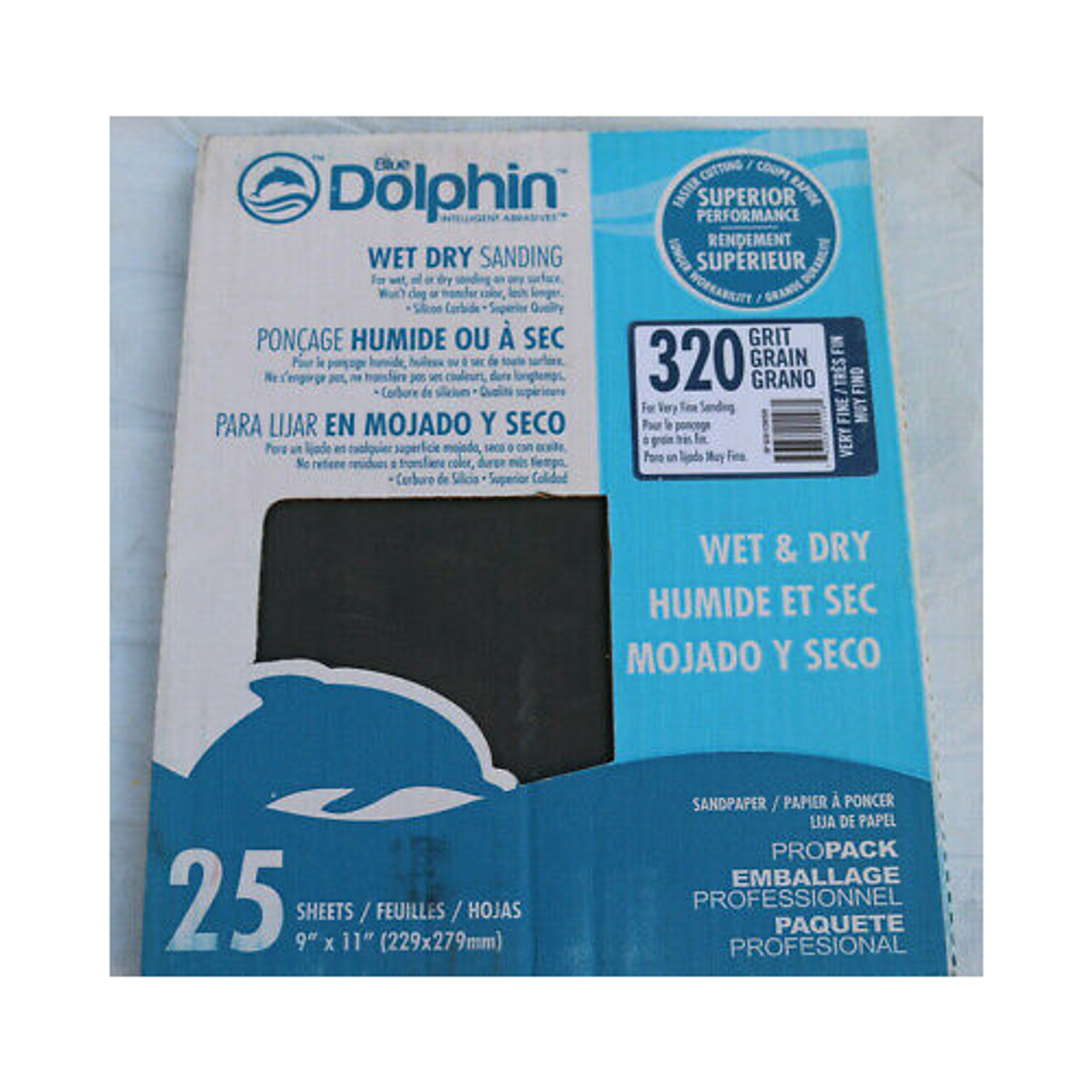 Blue Dolphin SP SC911250320 Wet Dry Sanding 25 Sheets 320 Grit