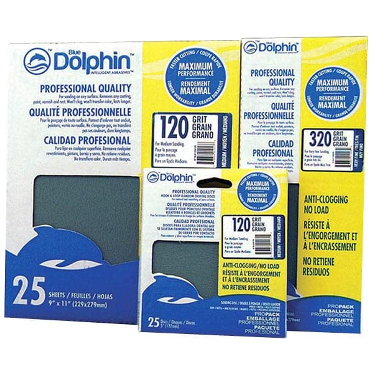 Blue Dolphin (SP NL41125-0120) 4-3/16X11 Anti-clogging 120 Grit, 1-PK/25-Sheets