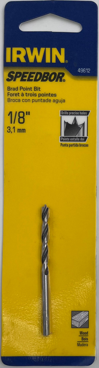 Irwin Tools 49612 Brad Point Drill Bit, 1/8"