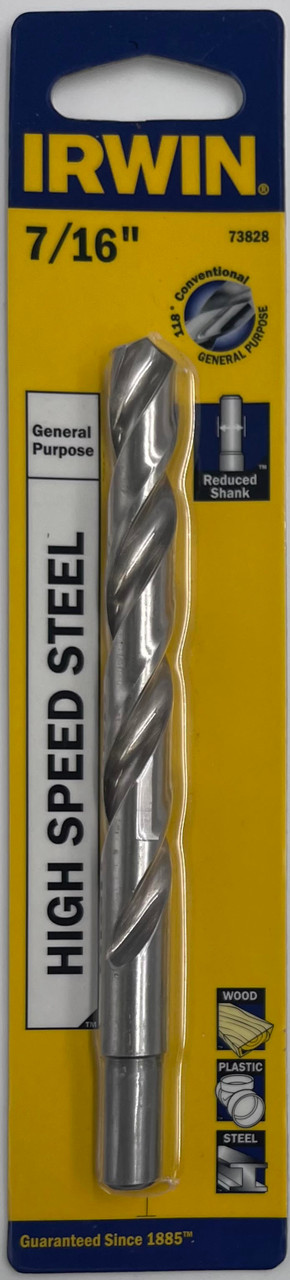 Irwin 73828 High Speed Steel Reduced Shank Drill Bit 7/16 inch