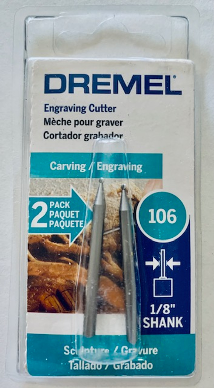 Dremel 106 Rotary Tool Accessory Engraving Bit- Perfect for Wood, Plastic, Linoleum, and Soft Metals,Silver