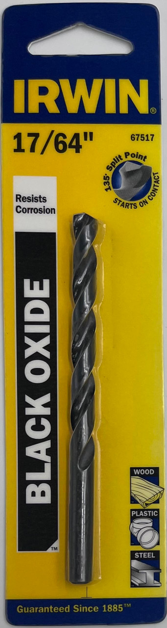 Irwin 67517 Black Oxide Drill Bit 17/64 in