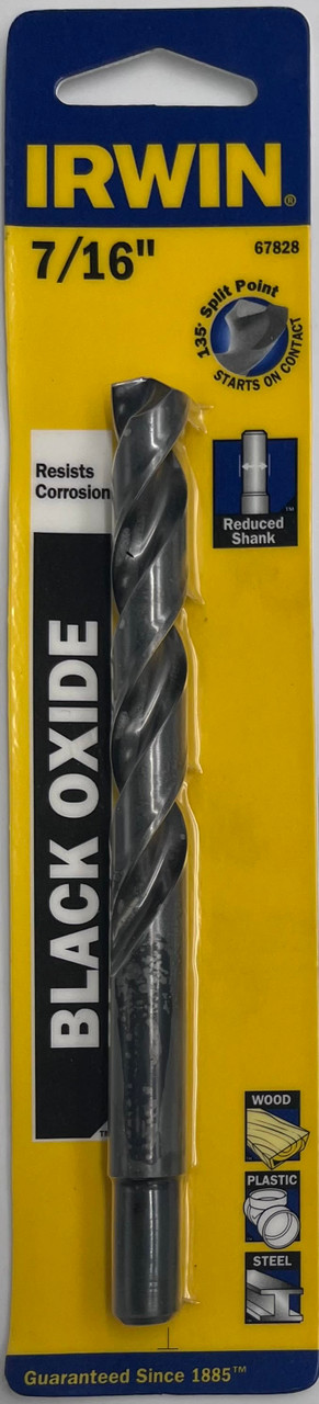 Irwin 67828 Black Oxide Drill Bit 7/16 in