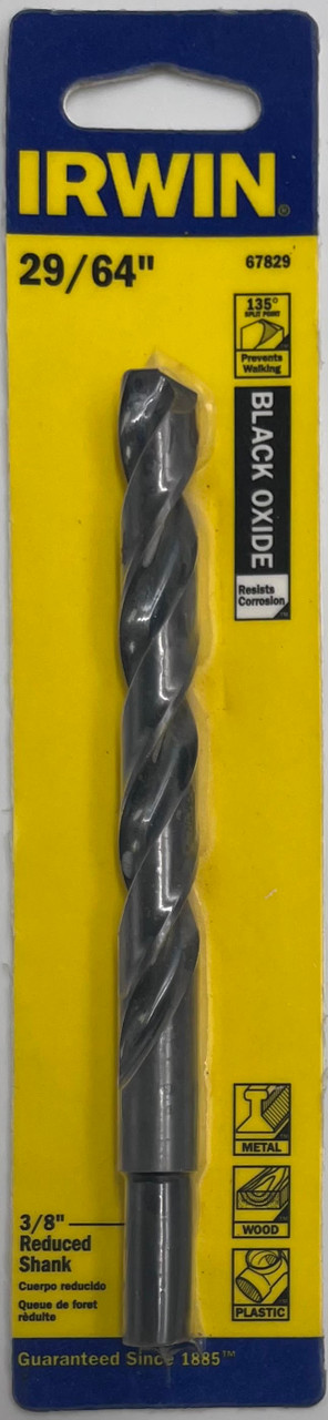 Irwin 67829 Black Oxide Drill Bit 29/64 in