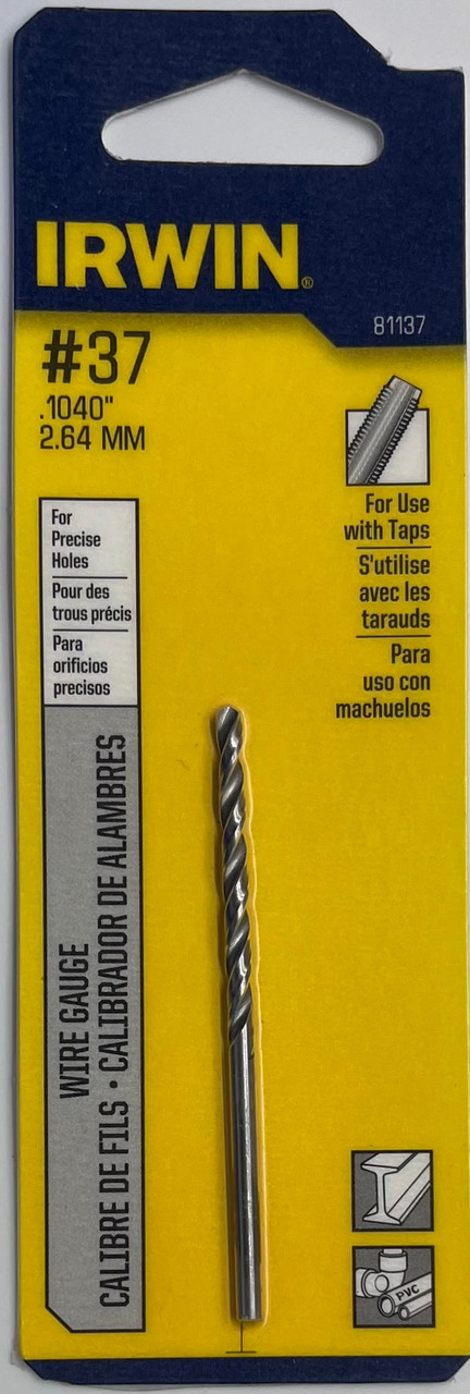 Irwin 81137 Wire Gauge Drill Bit #37