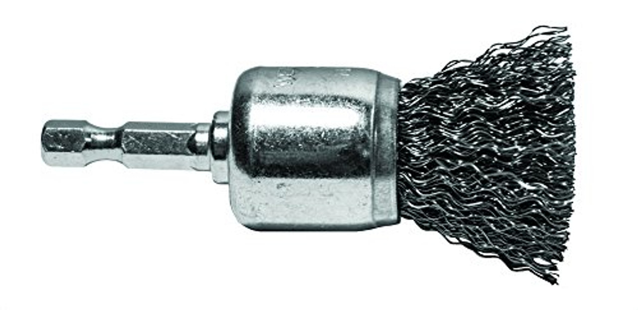 Century Drill & Tool 76201 Coarse Crimped End Wire Brush, 1", metal
